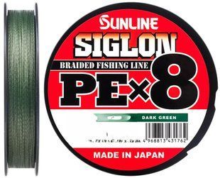Шнур Sunline Siglon PE x8 Green 150m 0.132mm 4.5kg 50845 фото