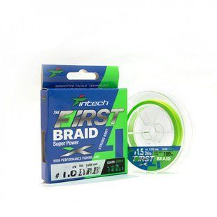 Шнур Intech First Braid X4 Green 100m 0.185mm 9.1kg 61082 фото