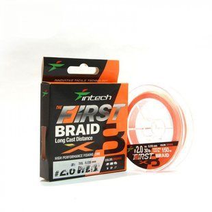 Шнур Intech First Braid X8 Orange 100m 0.148mm 6.36kg 64571 фото